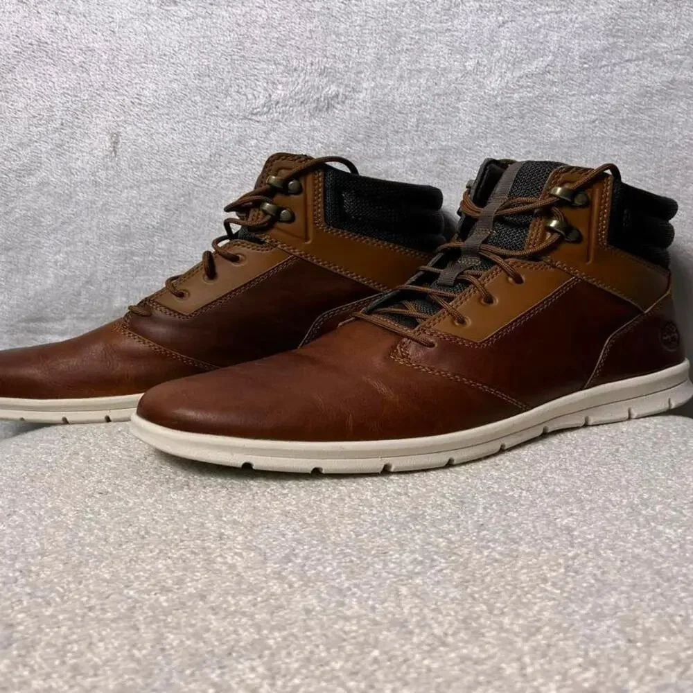Timberland Hoverlite Brown Leather Boots Men's 10.5 Chukka Graydon Lightly Worn